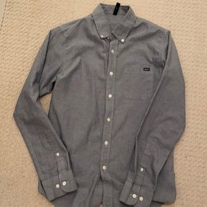RVCA button up shirt in blueish grey.